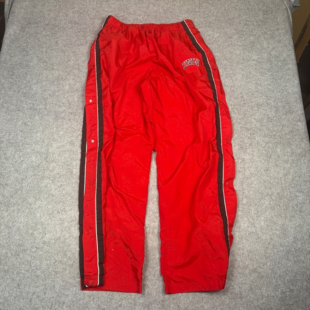 Champion UNLV Rebels Breakaway Track Pants Red Vintage Mens XL Warmup Snaps